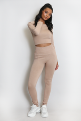 Ribbed Long Sleeve Top and Legging Set