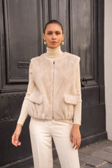 Collarless Faux Fur Gilet