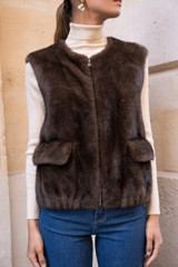 Collarless Faux Fur Gilet