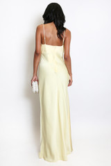 Satin Plunged Neck Maxi Dress