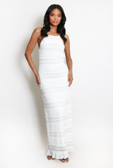 Crochet Lace Open Back Midi Dress