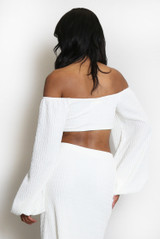 Twist Buckle Gathered Crop Top