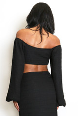 Twist Buckle Gathered Crop Top