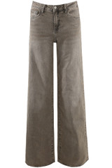 Grey Mid Rise Wide Leg Jeans