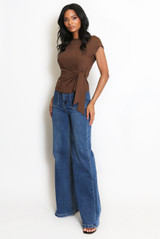 Tie Side Cap Sleeve Top