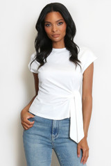 Tie Side Cap Sleeve Top