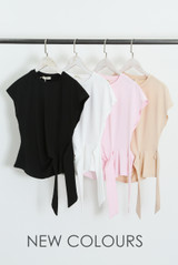 Tie Side Cap Sleeve Top