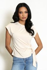 Tie Side Cap Sleeve Top