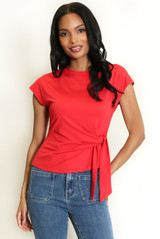 Tie Side Cap Sleeve Top