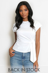 Tie Side Cap Sleeve Top