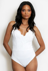 Lace Crochet Cami Bodysuit 