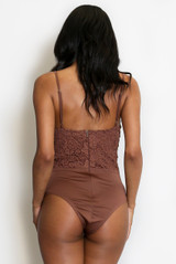 Lace Crochet Cami Bodysuit 