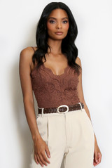 Lace Crochet Cami Bodysuit 