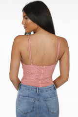 Lace Crochet Cami Bodysuit 