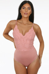 Lace Crochet Cami Bodysuit 