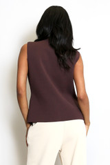 Fine Knit One Button Asymmetric Waistcoat 