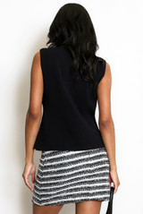 Fine Knit One Button Asymmetric Waistcoat 