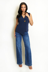 Fine Knit One Button Asymmetric Waistcoat 