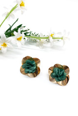 Chiffon Petal Flower Earrings