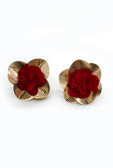 Chiffon Petal Flower Earrings