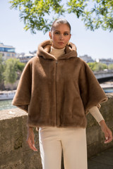 Luxe Faux Fur Hooded Cape 