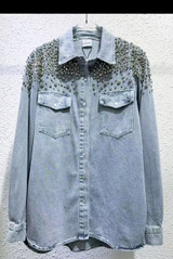 Diamante Trim Denim Jacket