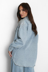 Diamante Trim Denim Jacket