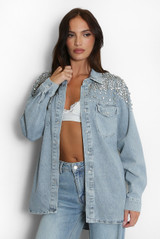 Diamante Trim Denim Jacket