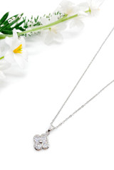 Diamante Clover Pendant Necklace