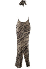Animal Print Halter Neck Maxi Dress
