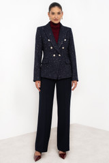 Sequin Tweed Double Breasted Blazer