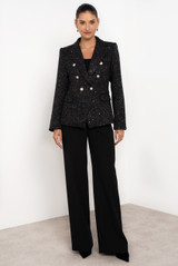 Sequin Tweed Double Breasted Blazer