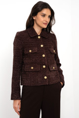 Metallic Tweed Boxy Blazer
