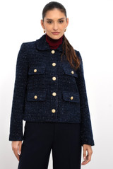 Metallic Tweed Boxy Blazer