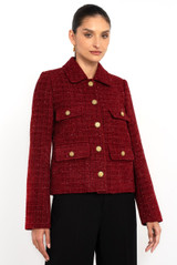 Metallic Tweed Boxy Blazer