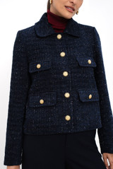 Metallic Tweed Boxy Blazer