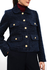 Metallic Tweed Boxy Blazer
