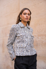 Sequin Monochrome Boxy Blazer