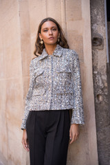 Sequin Monochrome Boxy Blazer