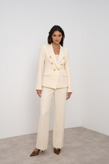 Double Breasted Blazer With Oversized Buttons