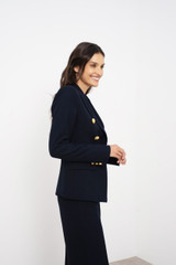 Double Breasted Blazer With Oversized Buttons