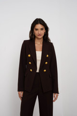 Double Breasted Blazer With Oversized Buttons