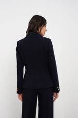 Embossed Button Tailored Blazer With Collar