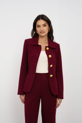 Embossed Button Tailored Blazer With Collar
