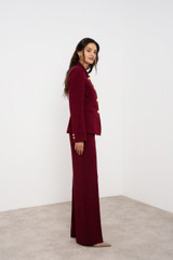 Embossed Button Tailored Blazer With Collar