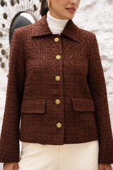 Tweed Sequin Boxy Blazer