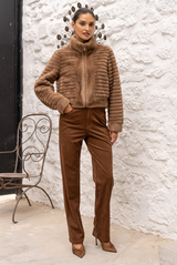 Faux Fur Funnel Neck Jacket