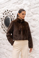 Faux Fur Funnel Neck Jacket
