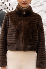 Faux Fur Funnel Neck Jacket