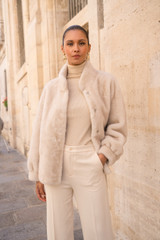 High Neck Faux Fur Jacket